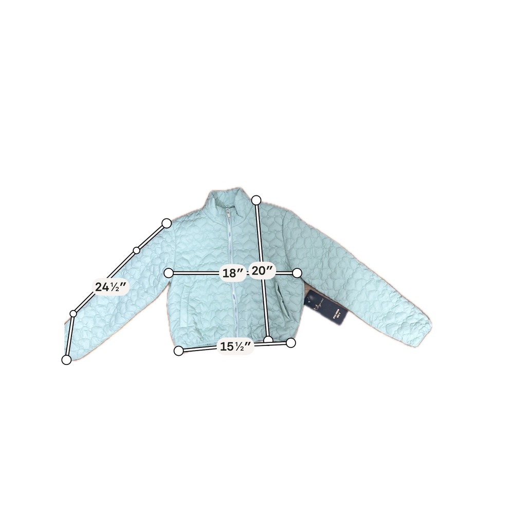 NWT Quilted Scallop-Pattern Puffer Jacket in Mint - Picture 2 of 5